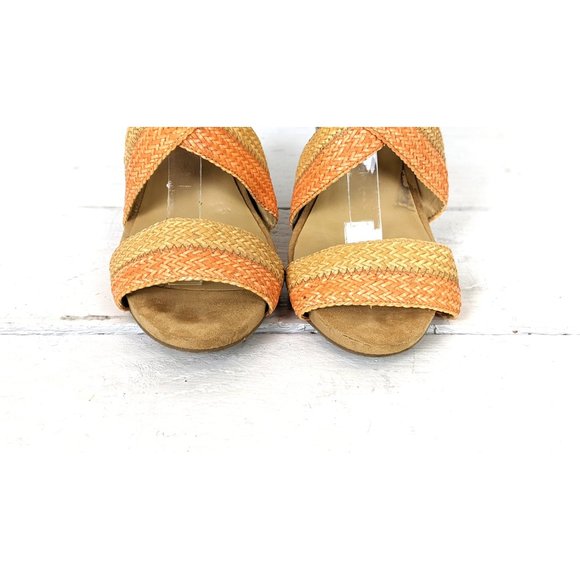 Nine West strappy straw rattan high heel open toe sandal 9.5 M - Picture 4 of 8